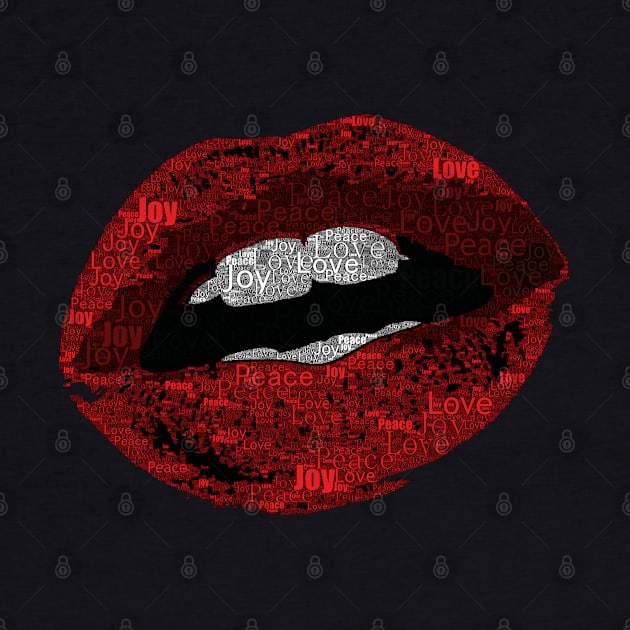 Typography Red Lips Design by InsideLuv by InsideLuv
